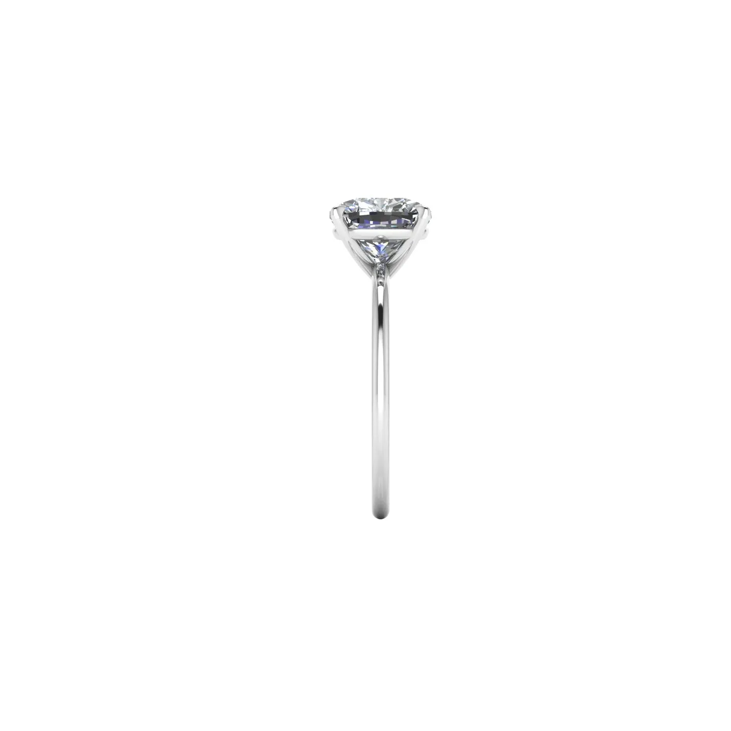 GIA Certified 2.02 Carat Cushion Diamond Thin Low Setting in Platinum 950