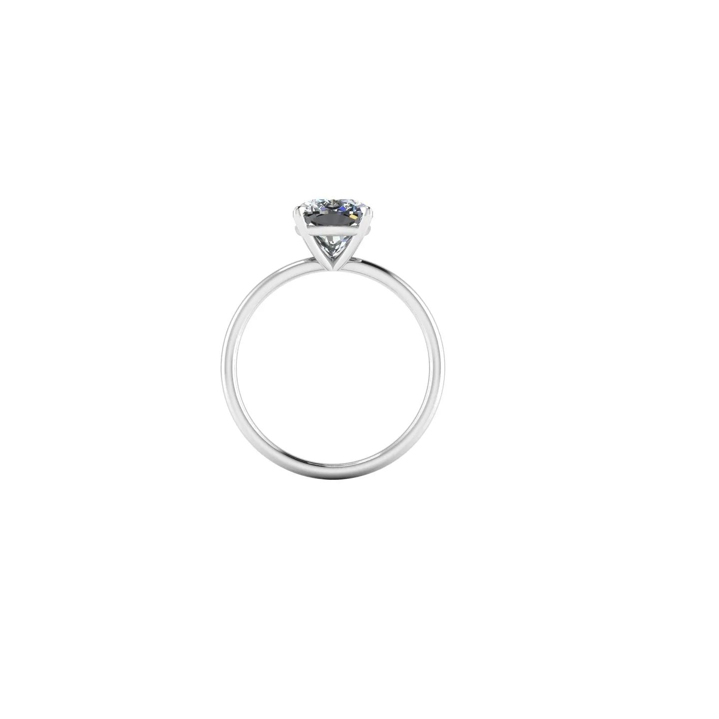 GIA Certified 2.02 Carat Cushion Diamond Thin Low Setting in Platinum 950