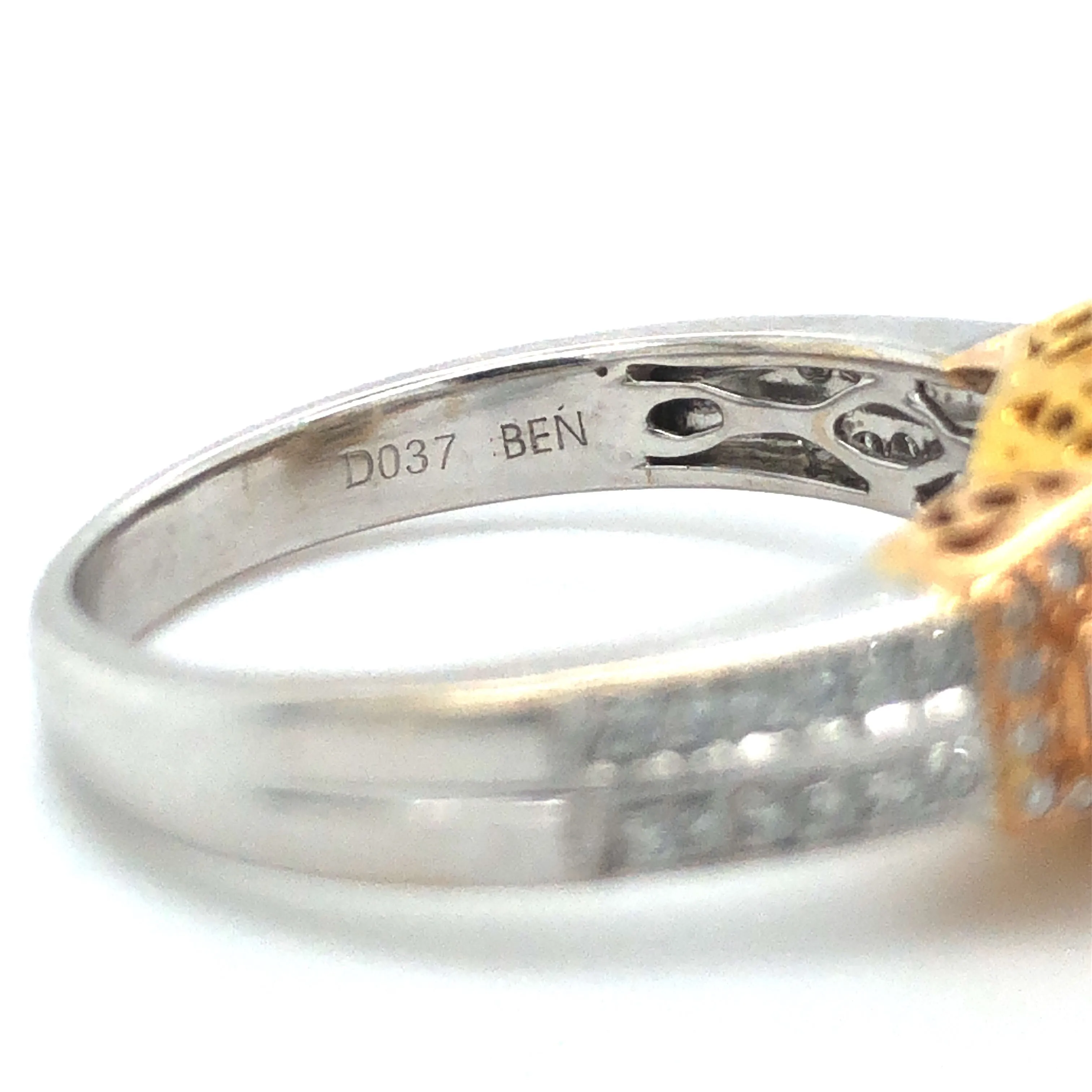 GIA Yellow Radiant Diamond Halo Engagement Ring 18k Tricolor Gold Sz 6.75