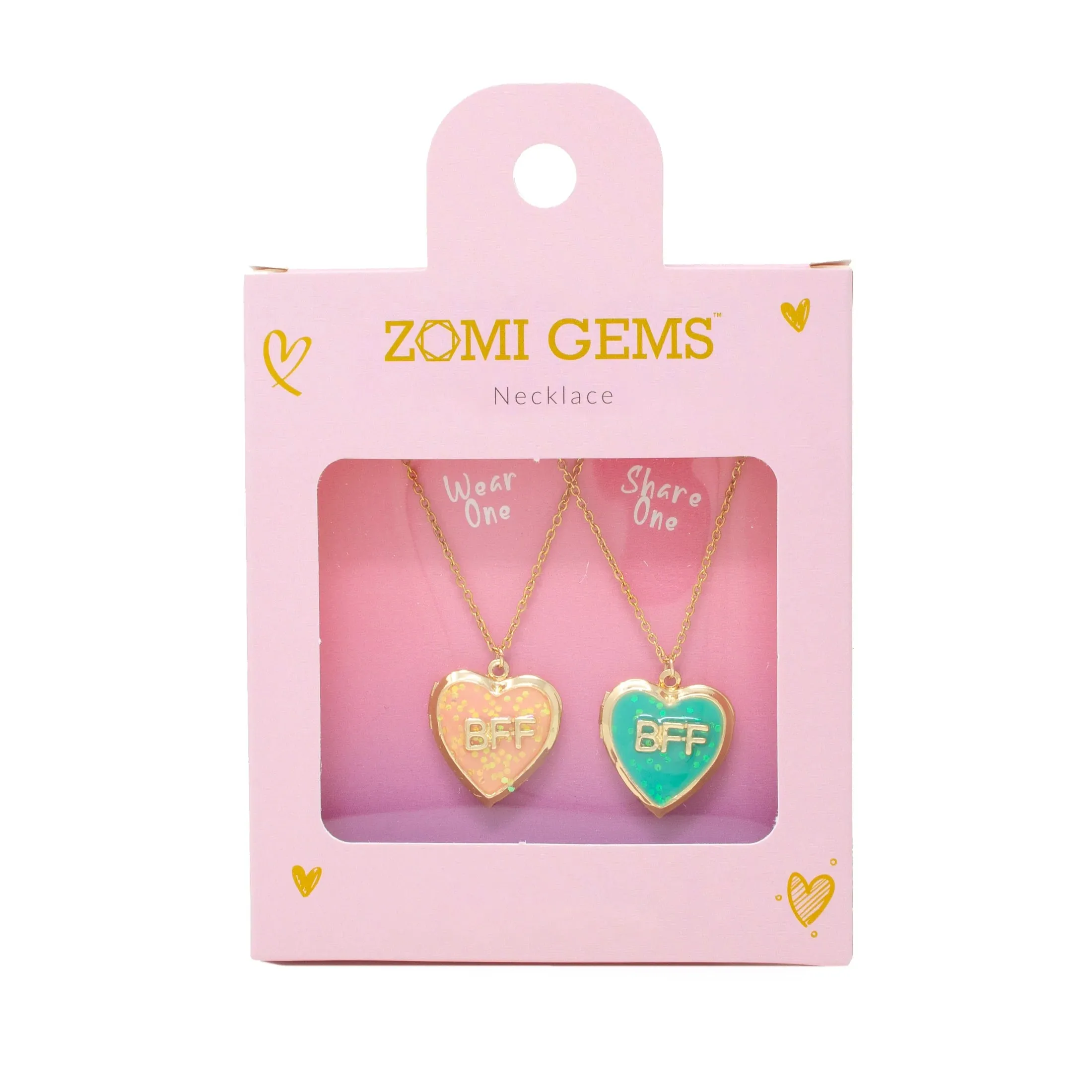 Girls Best Friends BFF Heart Locket Necklace Set