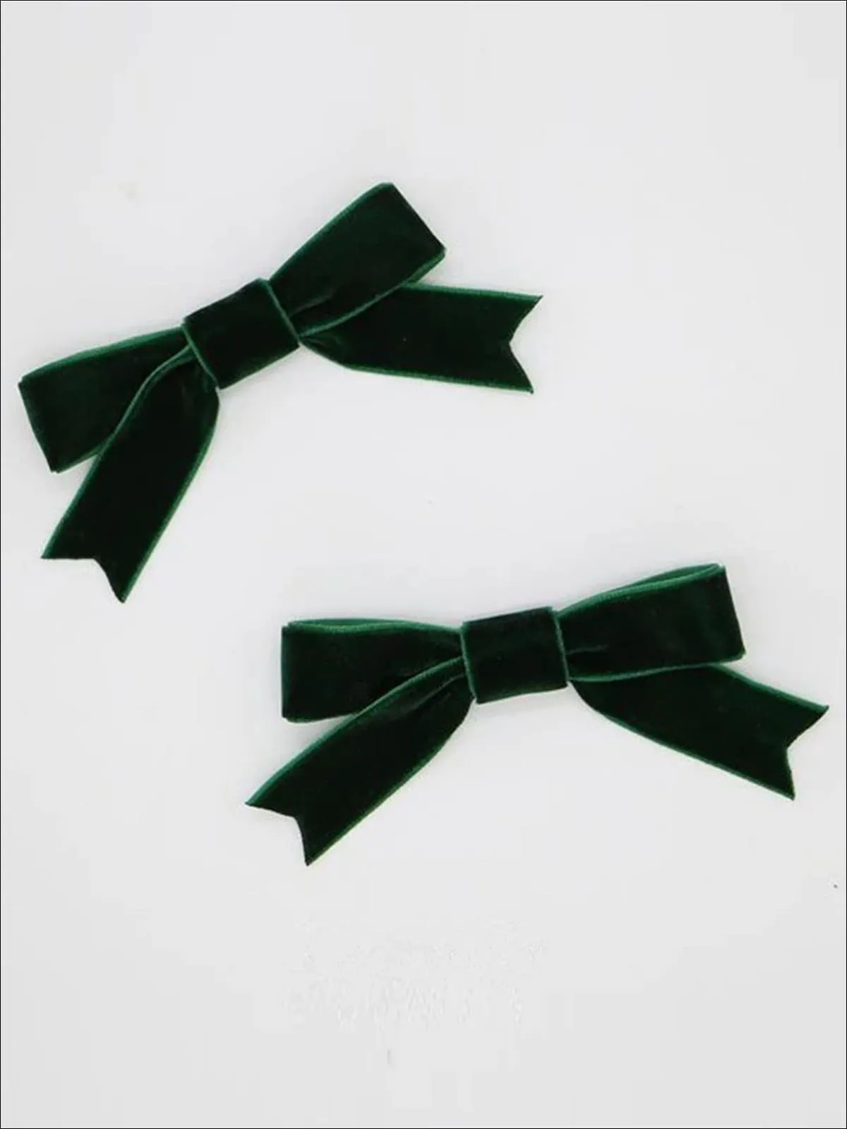 Girls Retro Velvet Bow Hair Clips (Pack of 2)
