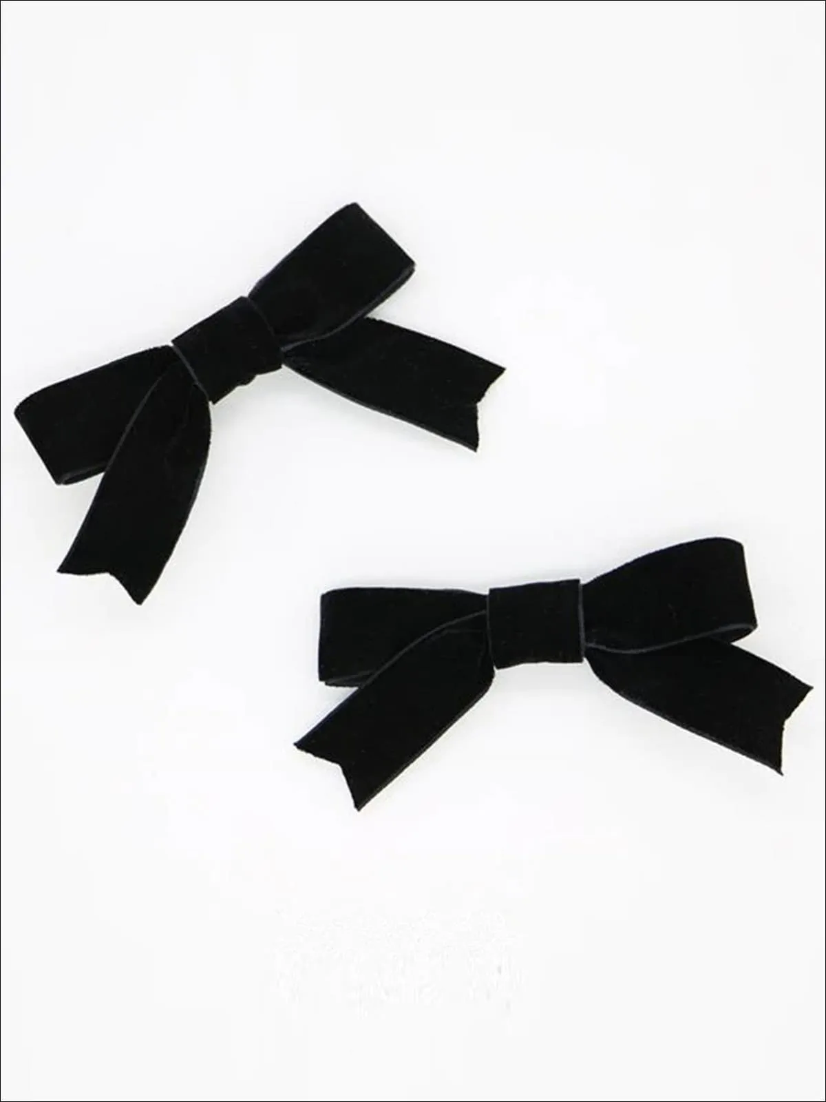 Girls Retro Velvet Bow Hair Clips (Pack of 2)