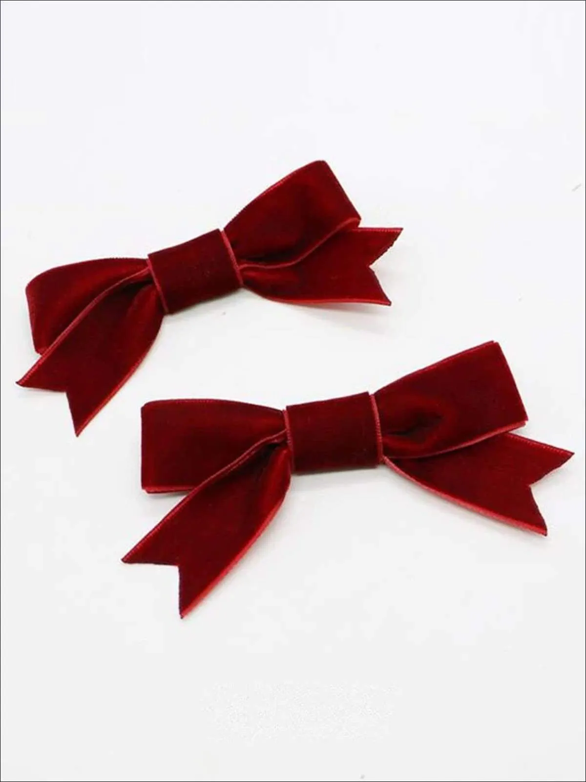 Girls Retro Velvet Bow Hair Clips (Pack of 2)
