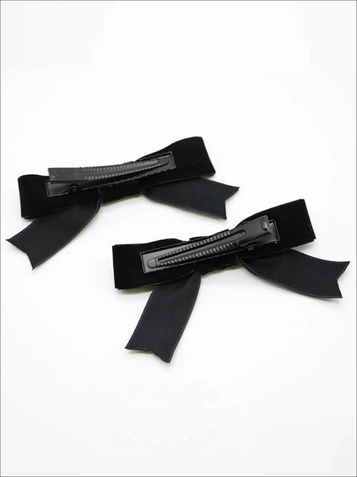 Girls Retro Velvet Bow Hair Clips (Pack of 2)