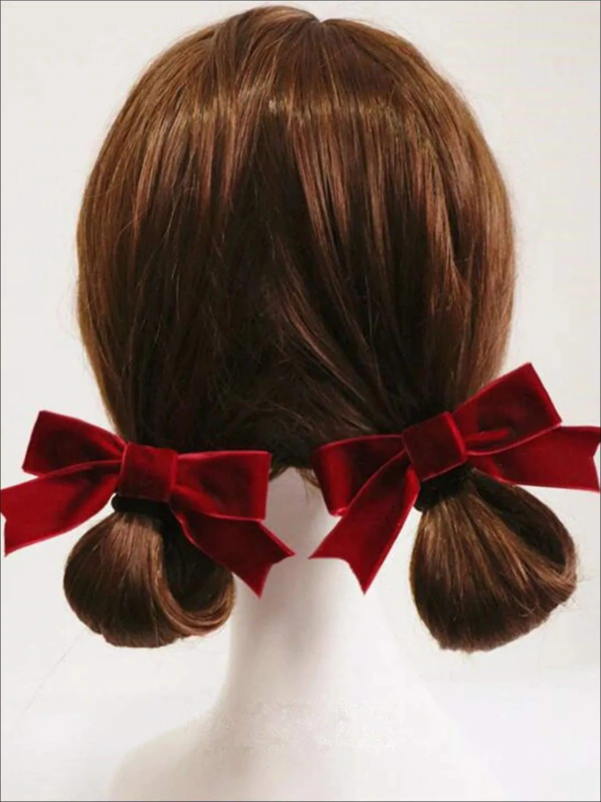 Girls Retro Velvet Bow Hair Clips (Pack of 2)