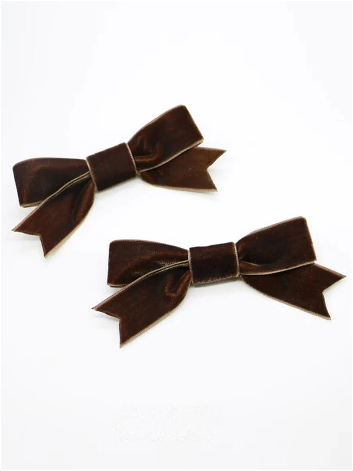 Girls Retro Velvet Bow Hair Clips (Pack of 2)