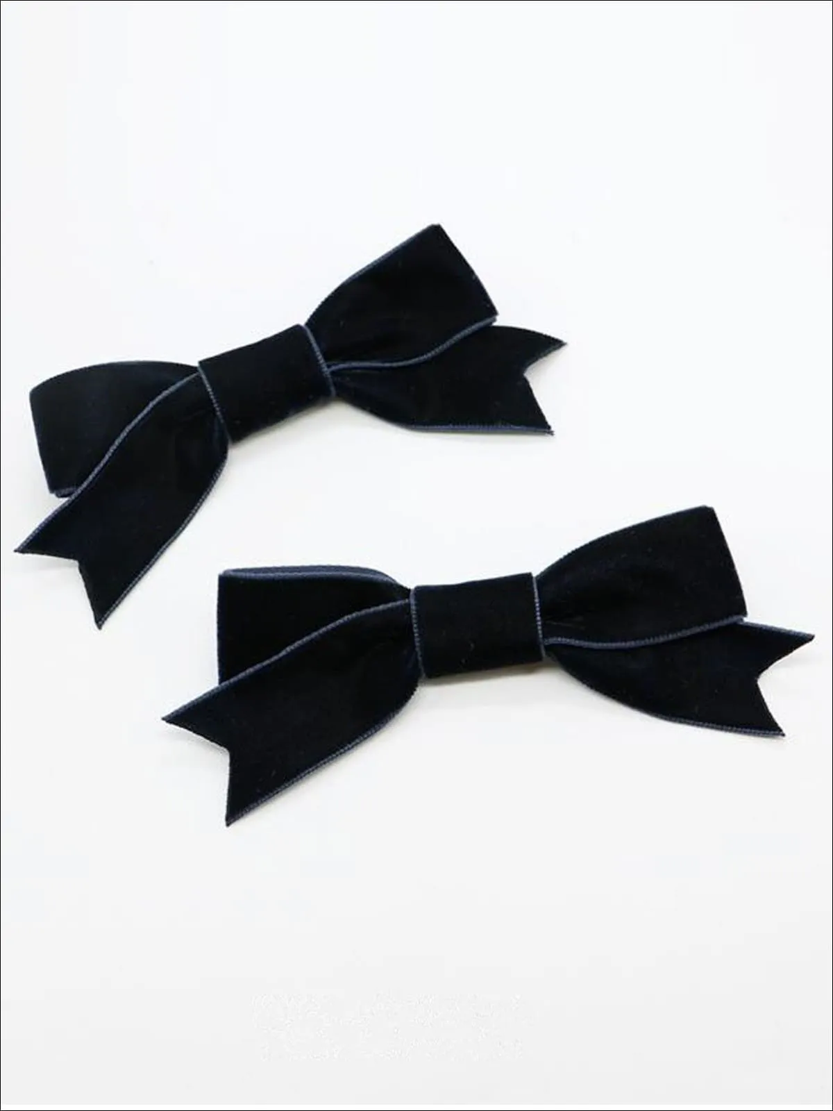 Girls Retro Velvet Bow Hair Clips (Pack of 2)