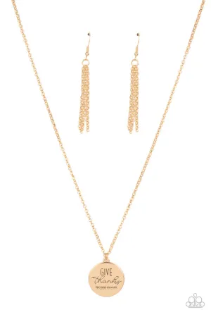 Give Thanks Gold Paparazzi Necklace