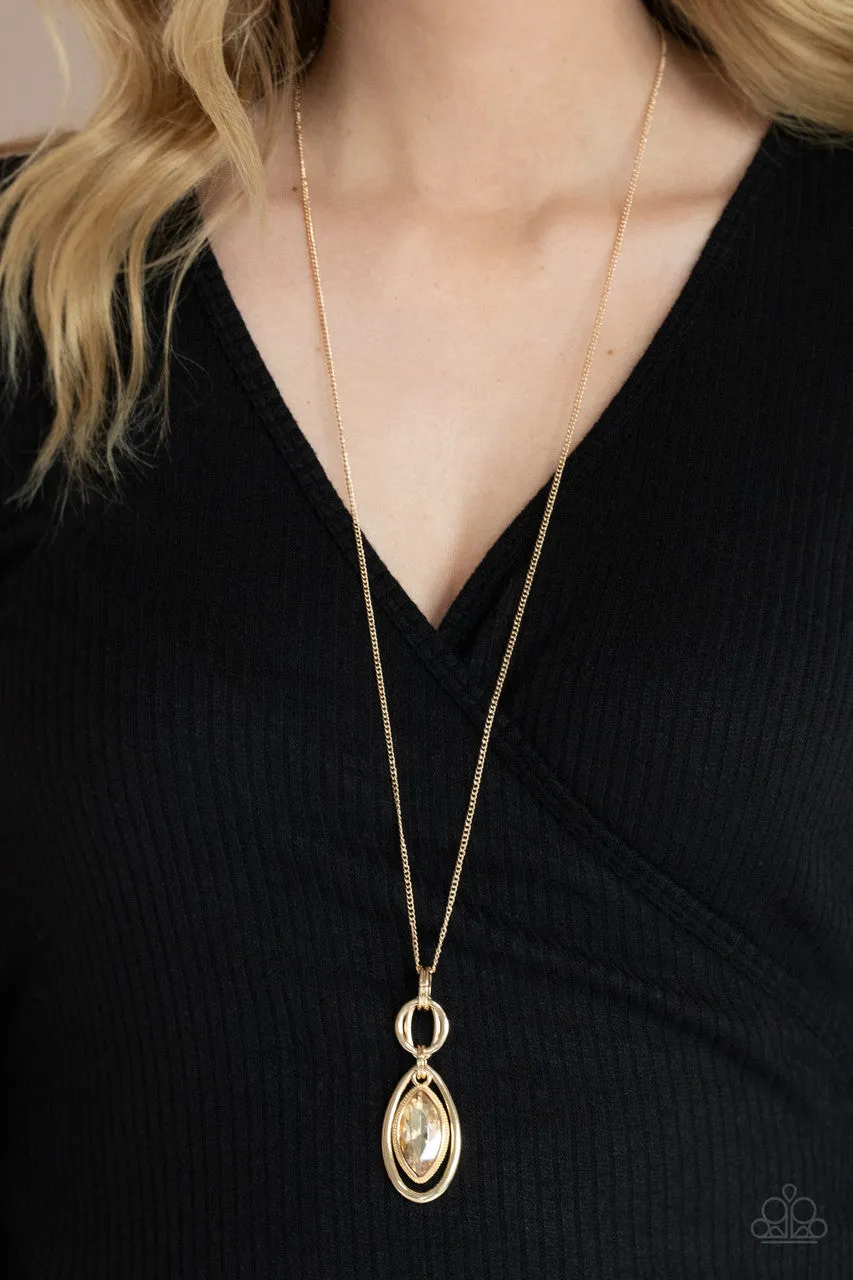 Glamorously Glaring Gold Paparazzi Necklace