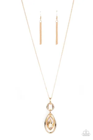 Glamorously Glaring Gold Paparazzi Necklace