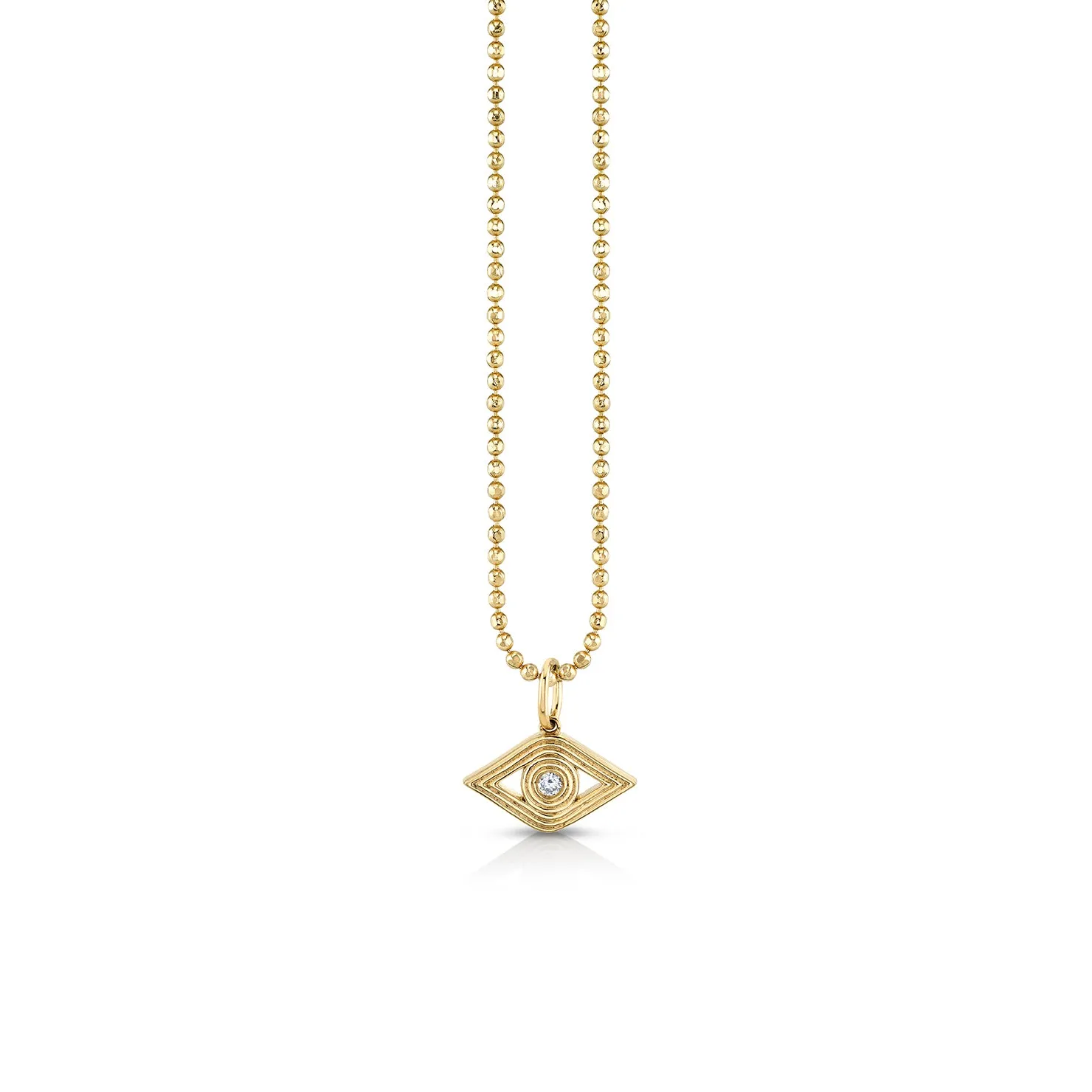 Gold & Diamond Small Fluted Eye Charm