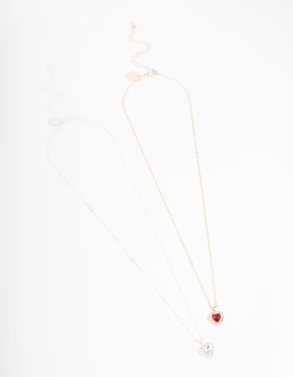 Gold & Silver Mixed Metal Heart Halo Necklace Pack