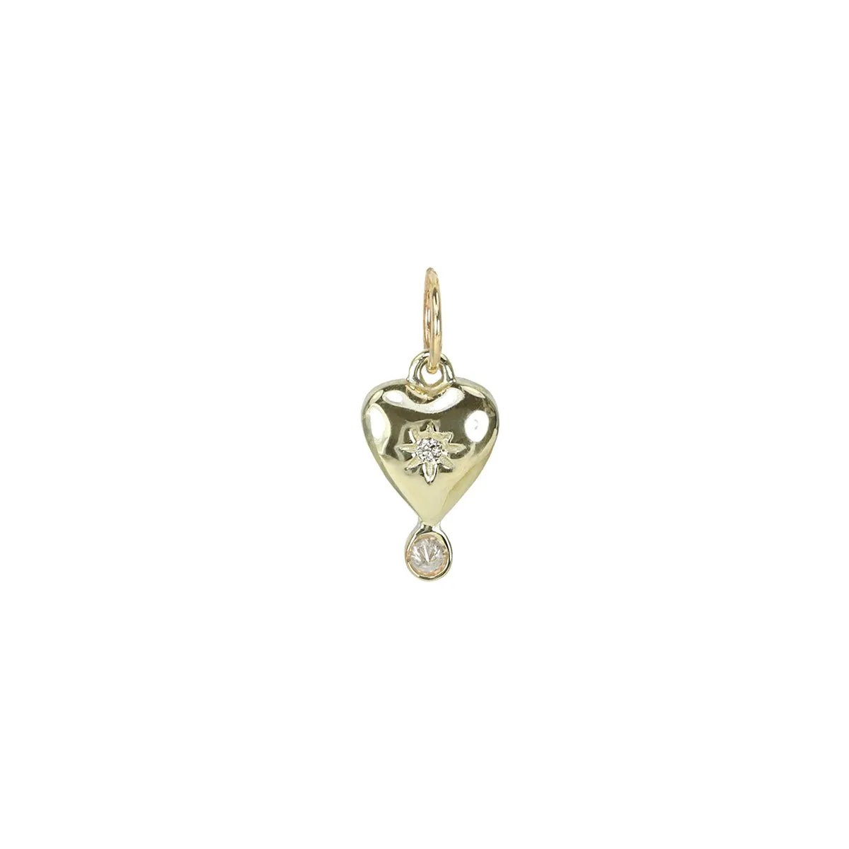 Gold Carnelian "Byrdie" Heart Pendant with Diamond Detail