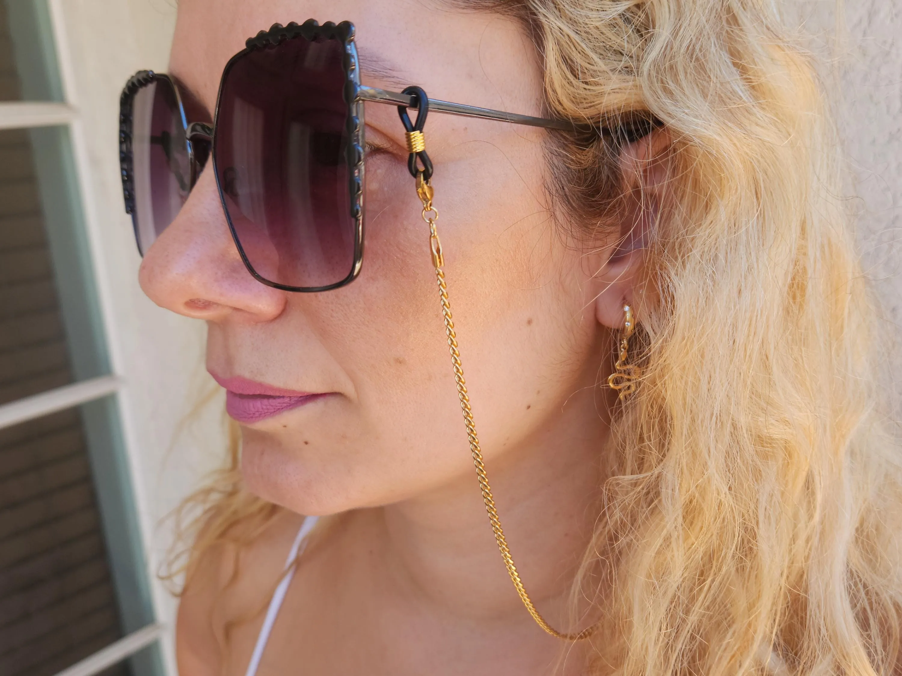 Gold  Chain For Eyeglasses Face Mask Chain Rope Twist Chain, Glasses Holder  WATERPROOF Her Summer Jewelry.