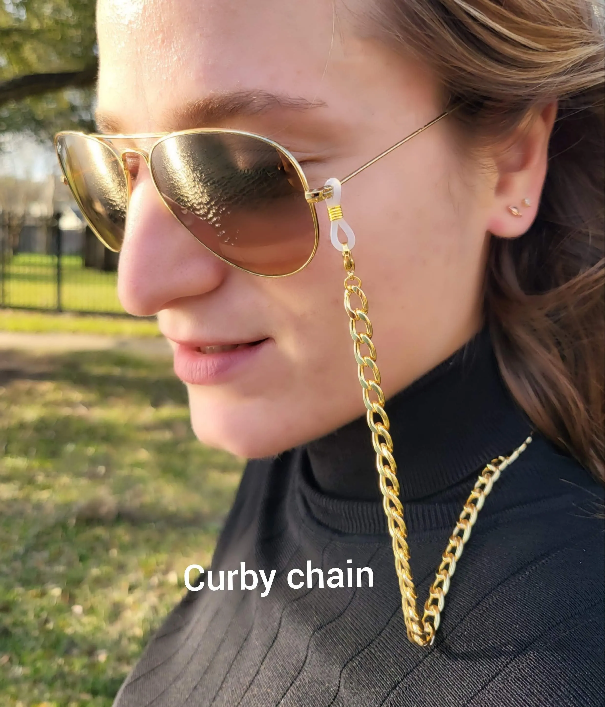 Gold  Chain For Eyeglasses Face Mask Chain Rope Twist Chain, Glasses Holder  WATERPROOF Her Summer Jewelry.