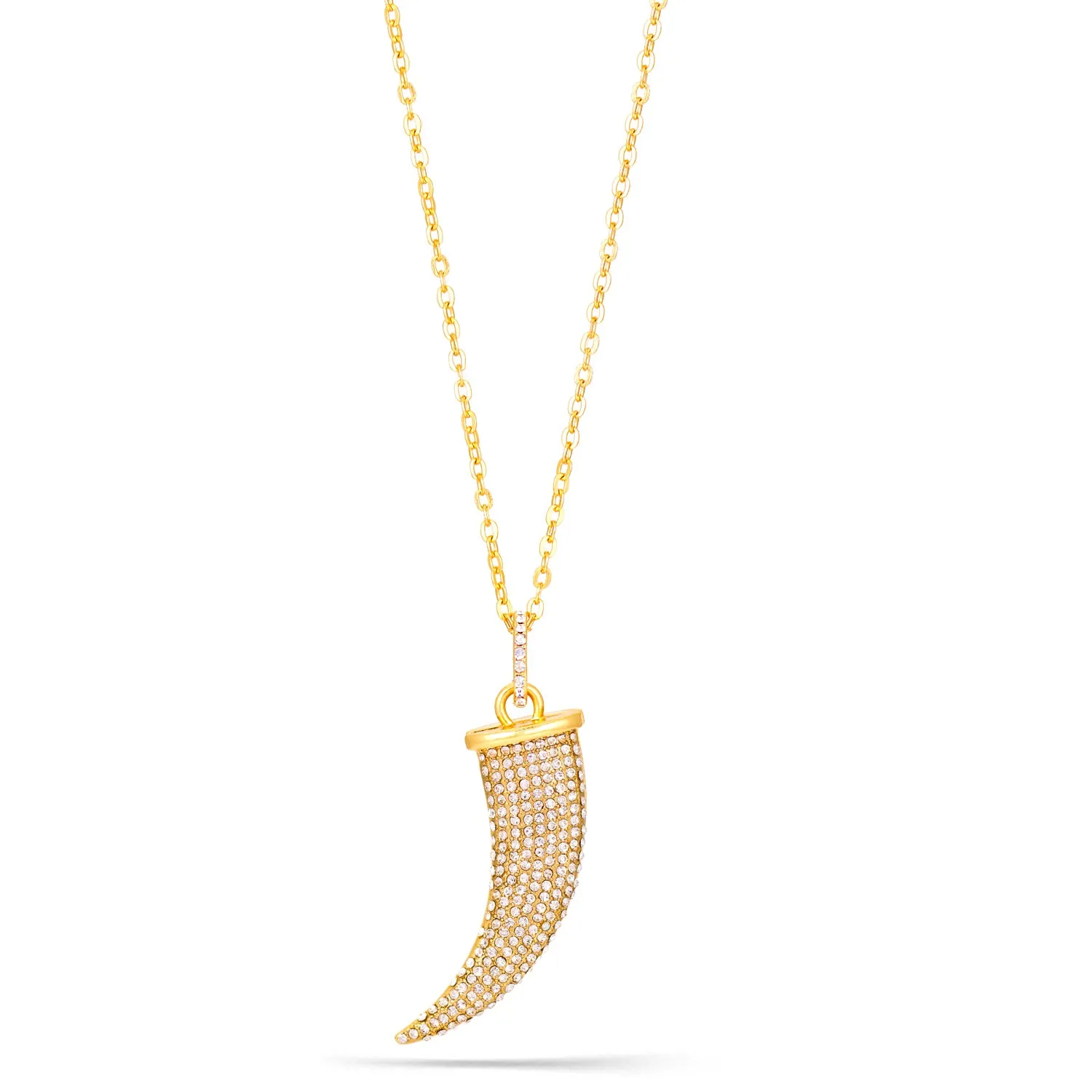 GOLD CRYSTAL HORN PENDANT  NECKLACES #HNN87735GD (EG4)