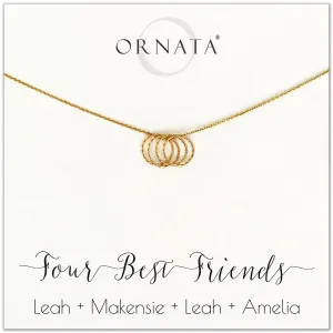 Gold Filled “Four Best Friends" Necklace | Friends & Sisters