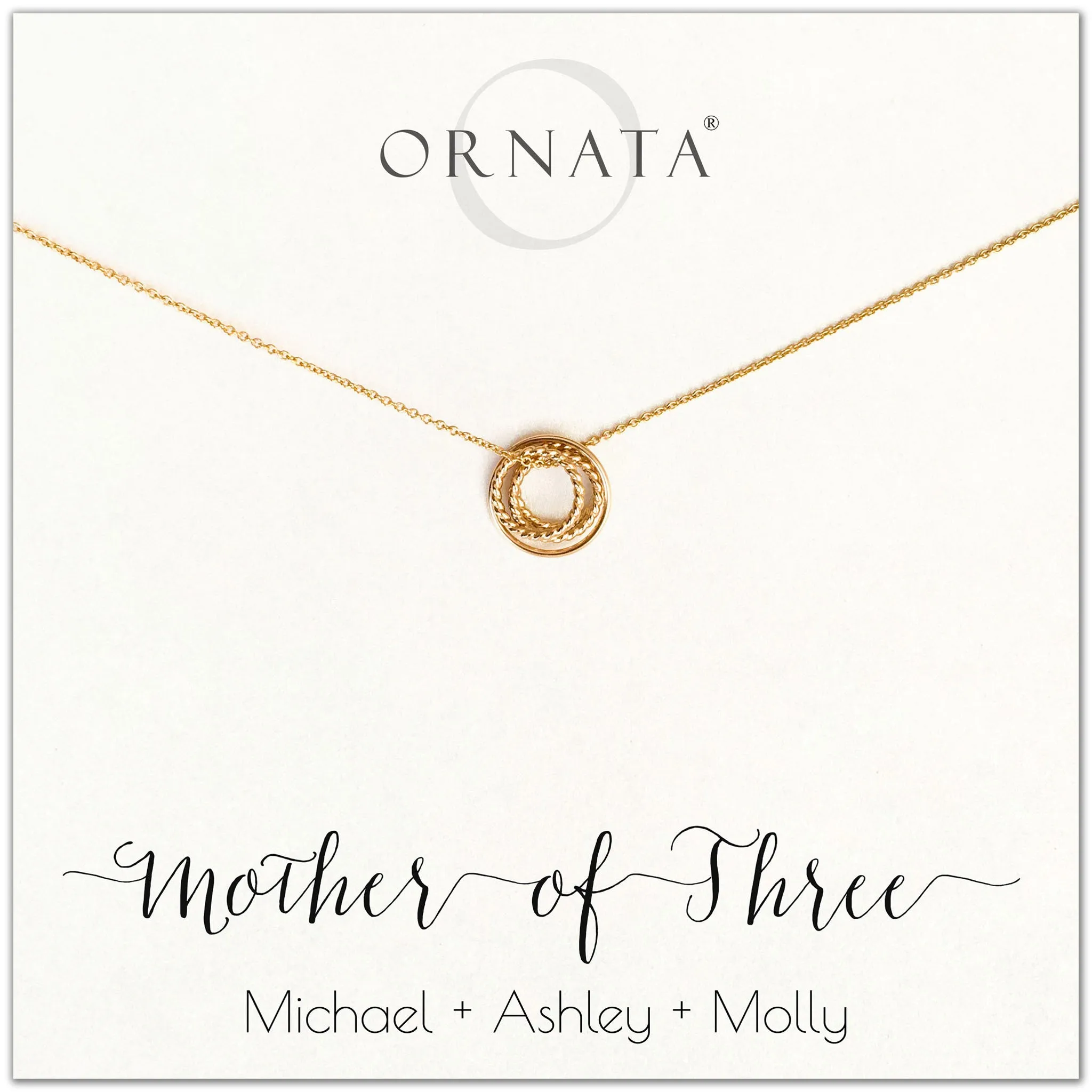 Gold Filled “Mother of Three” Necklace | One Adult & Three Children