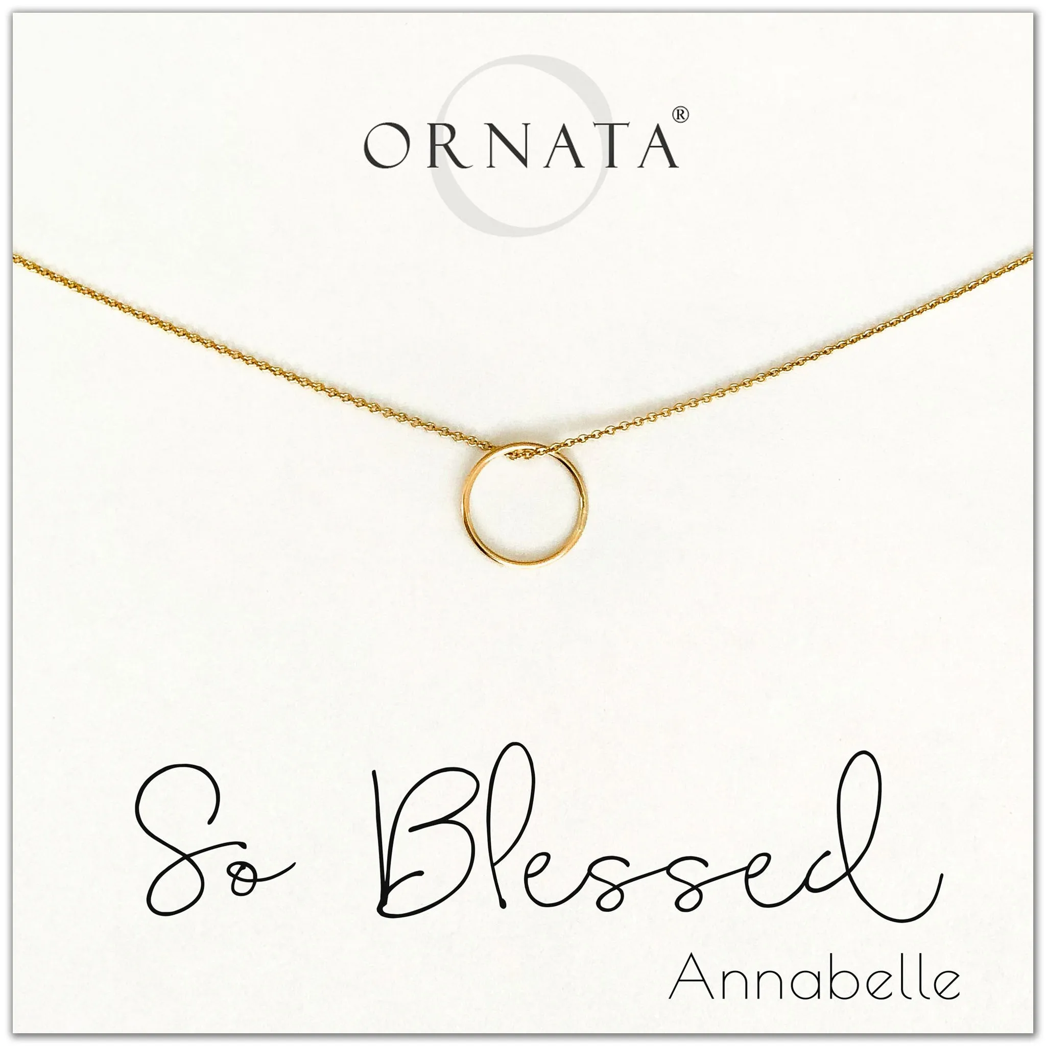 Gold Filled “So Blessed" Necklace on Personalized Jewelry Card