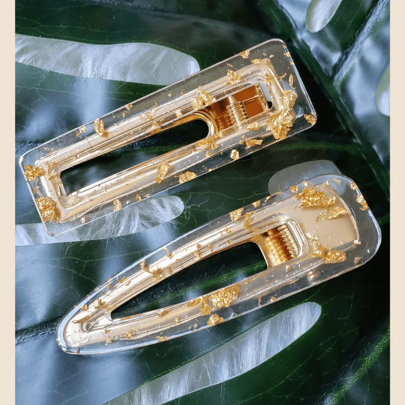 Gold Hair Clip Duo Set