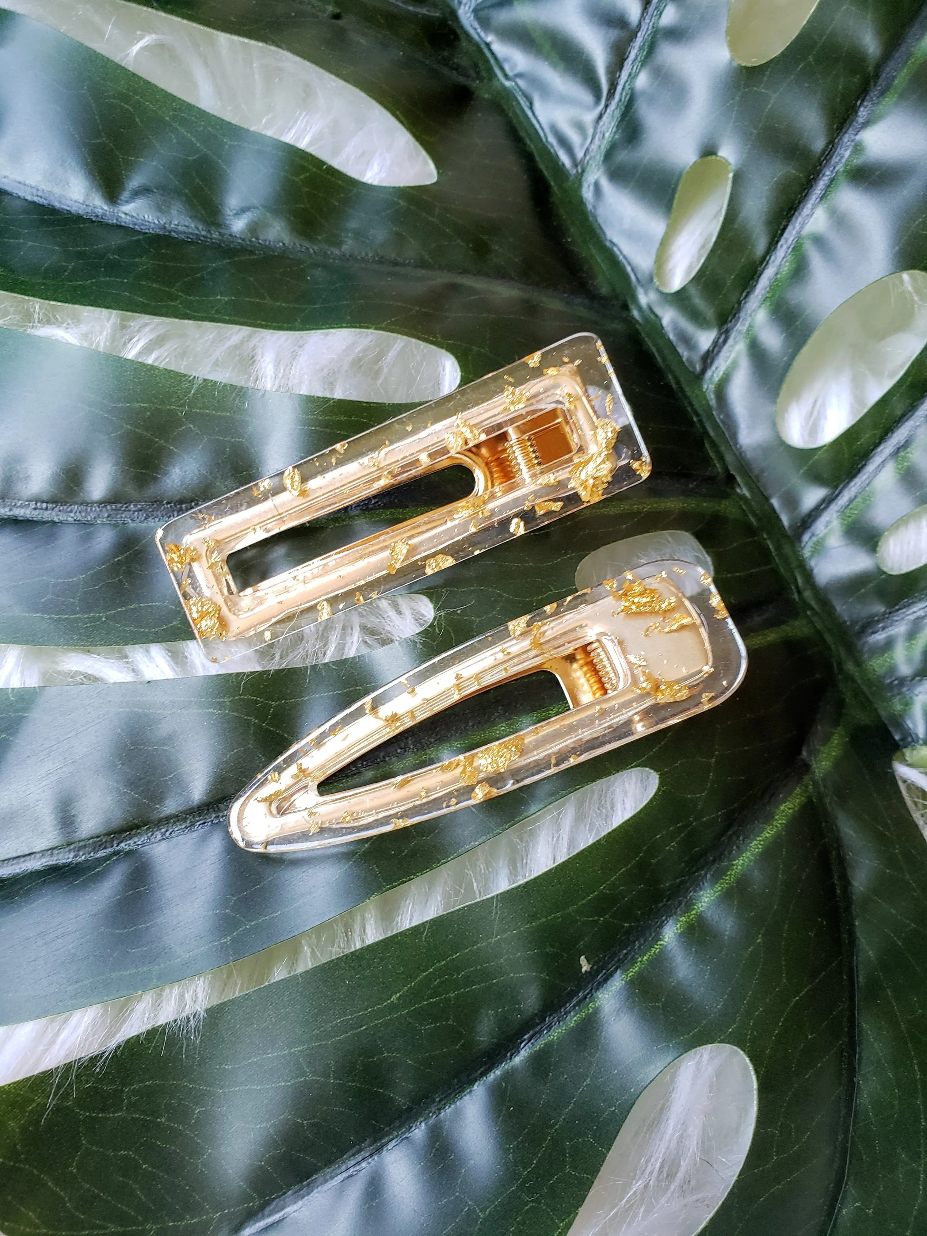 Gold Hair Clip Duo Set