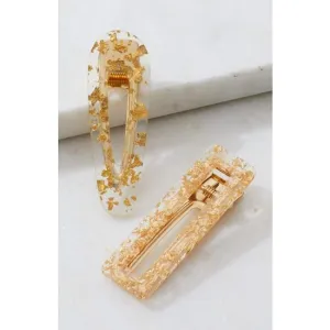 Gold Hair Clip Duo Set