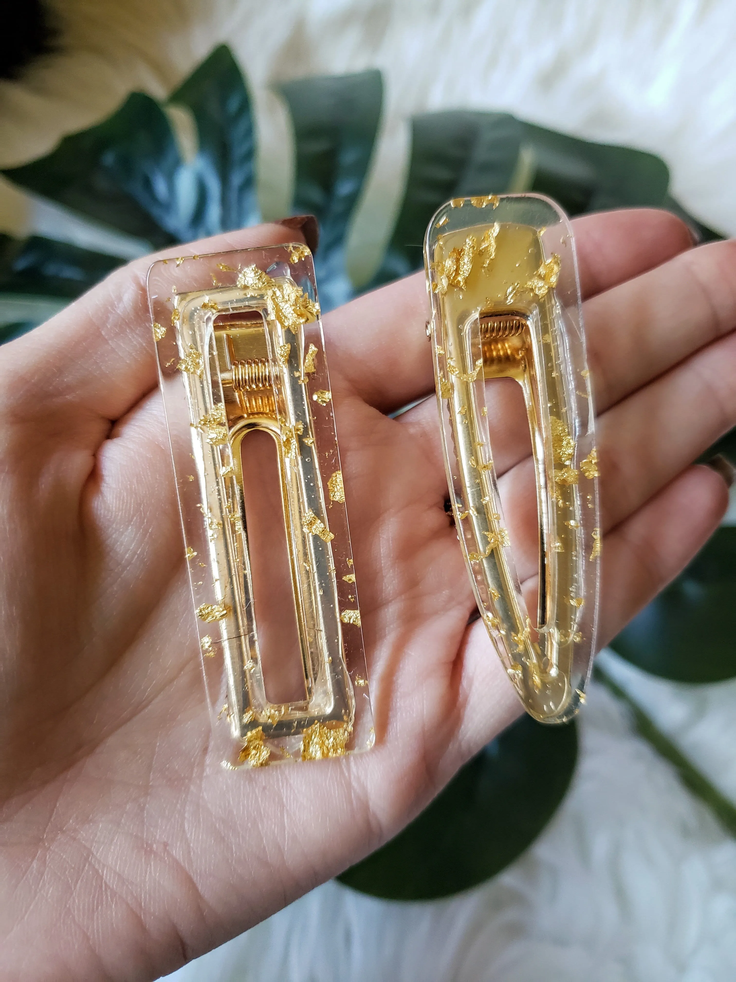 Gold Hair Clip Duo Set