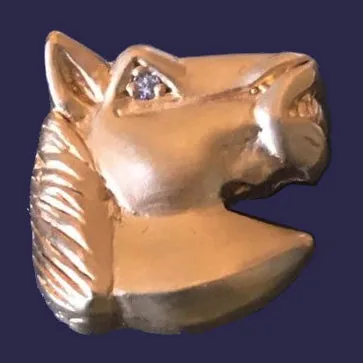 Gold Horse Cufflinks with Diamond Accents