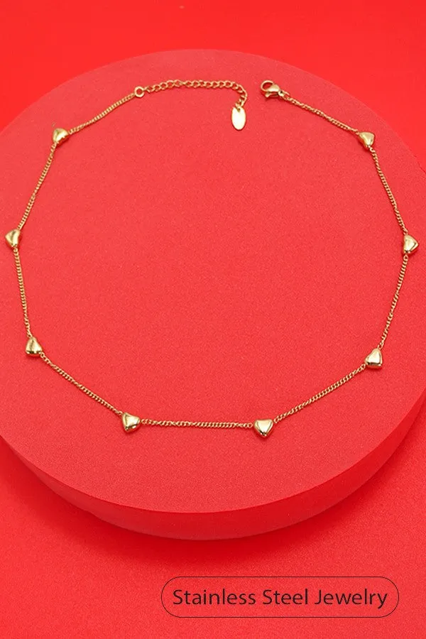 Gold Multi Heart Necklace