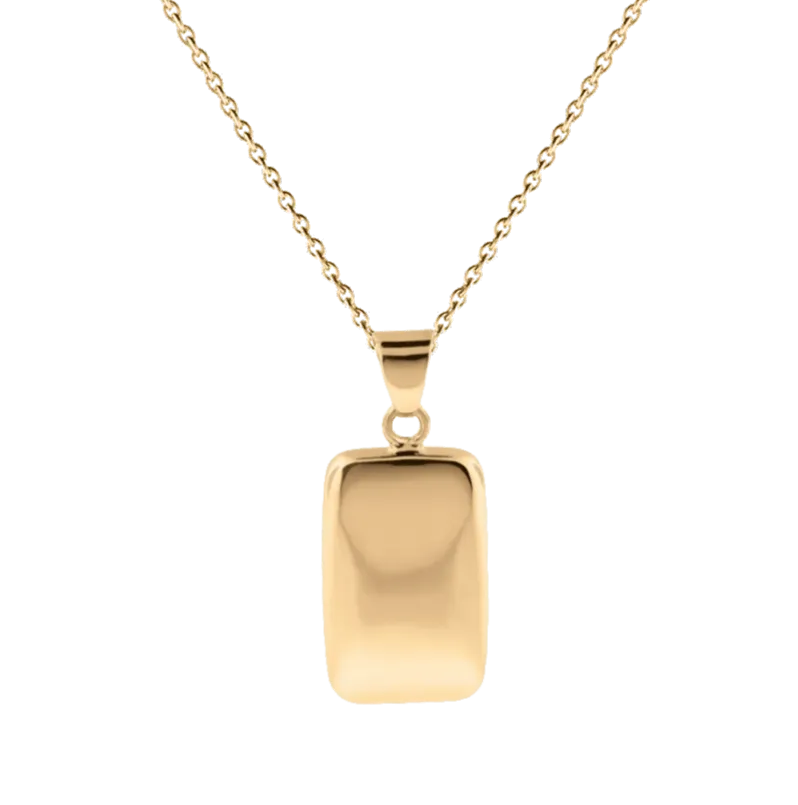 Gold Rectangle Pendant Urn (10K)