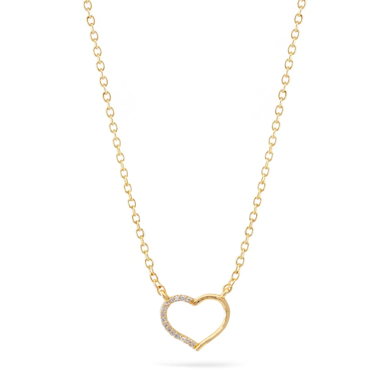 GOLD SMALL HEART CRYSTAL PENDANT NECKLACE #N5325GLD (PH7)