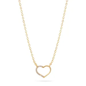 GOLD SMALL HEART CRYSTAL PENDANT NECKLACE #N5325GLD (PH7)