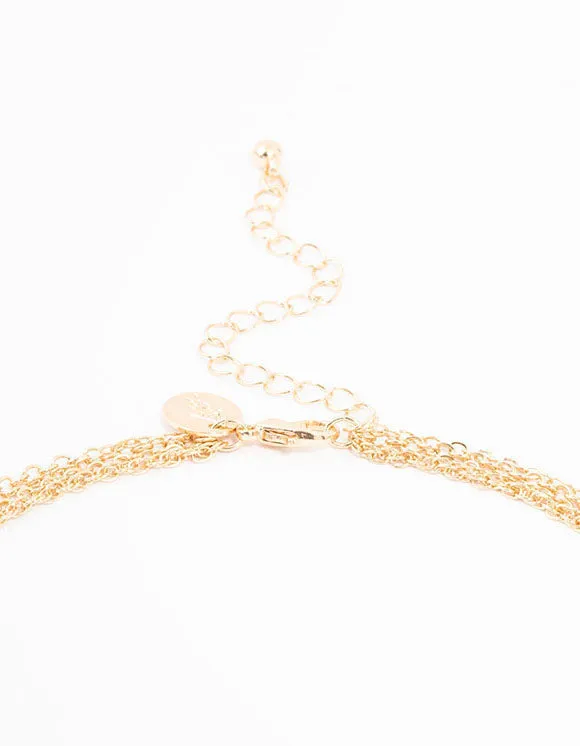 Gold Swirl 3 Layered Necklace