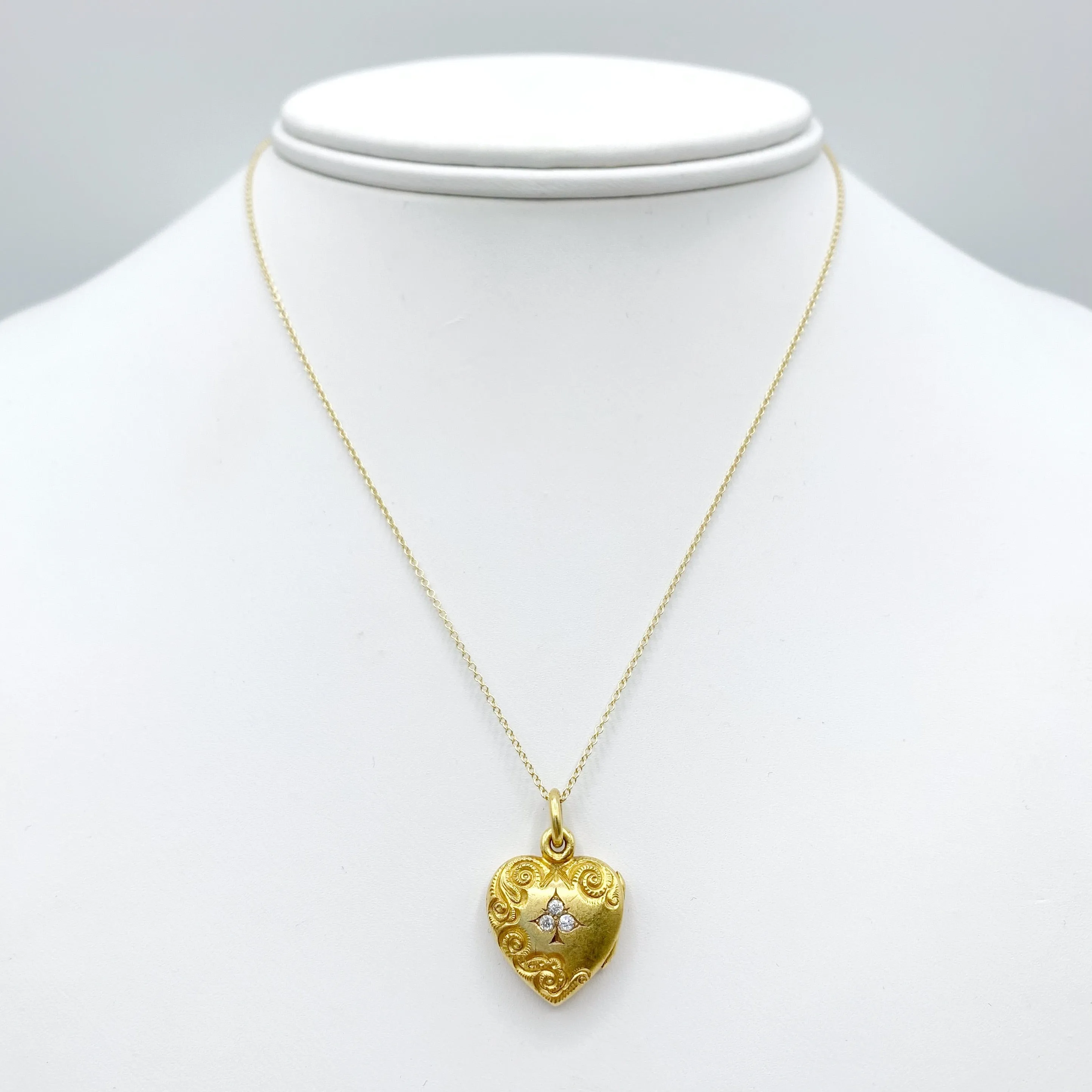 Golden Heart with a Diamond Clover
