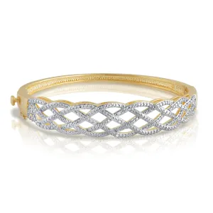 Goldtone Diamond Accent Fashion Bangle