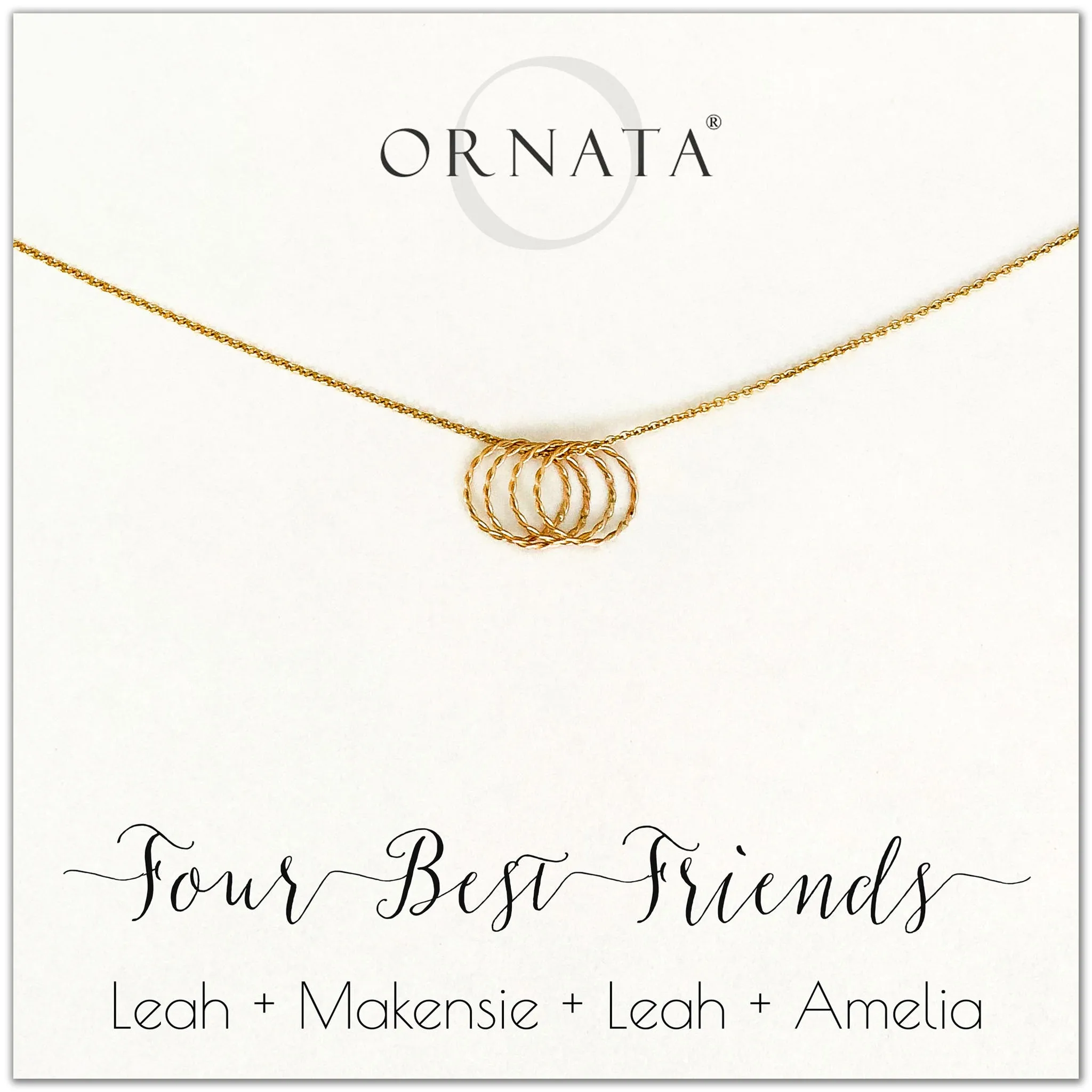 Graduation Gifts | Friends Gifts | Four Best Friends Gold Filled Necklace - Personalized