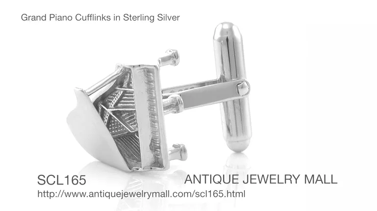 Grand Piano Cufflinks in Sterling Silver