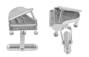 Grand Piano Cufflinks in Sterling Silver