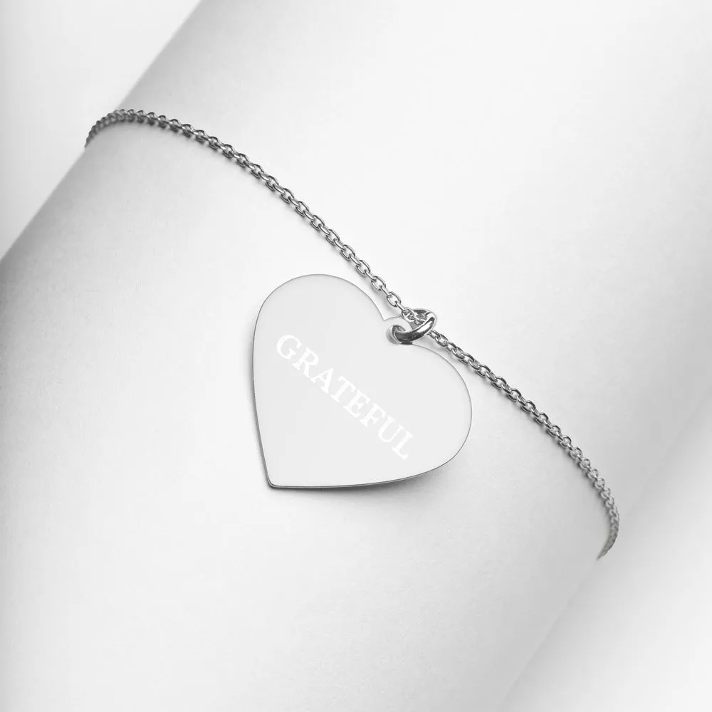Grateful | Engraved Heart Necklace