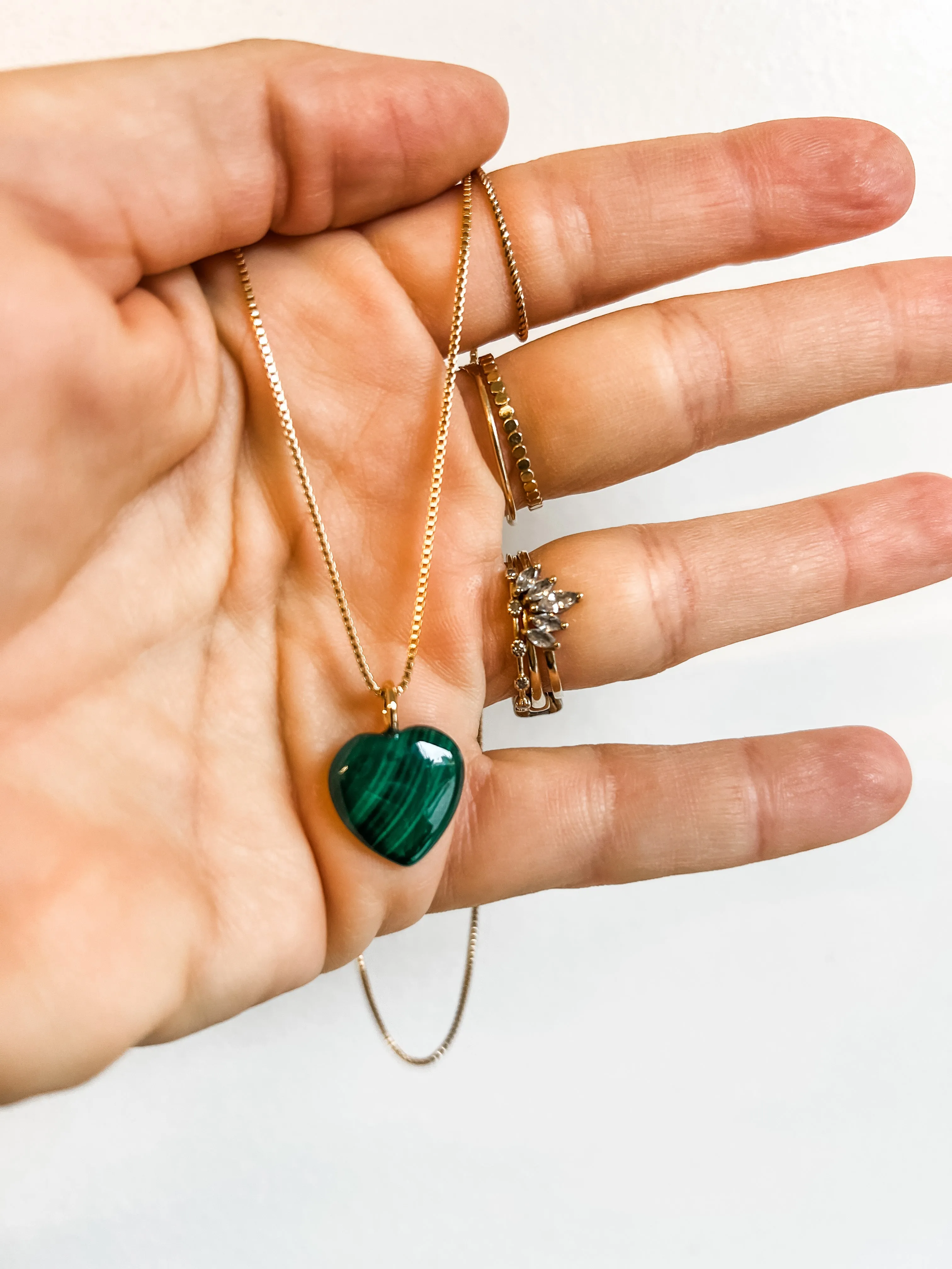 GREEN MALACHITE HEART