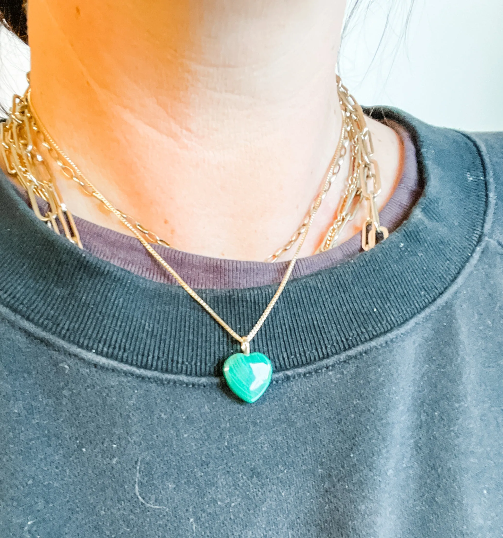 GREEN MALACHITE HEART