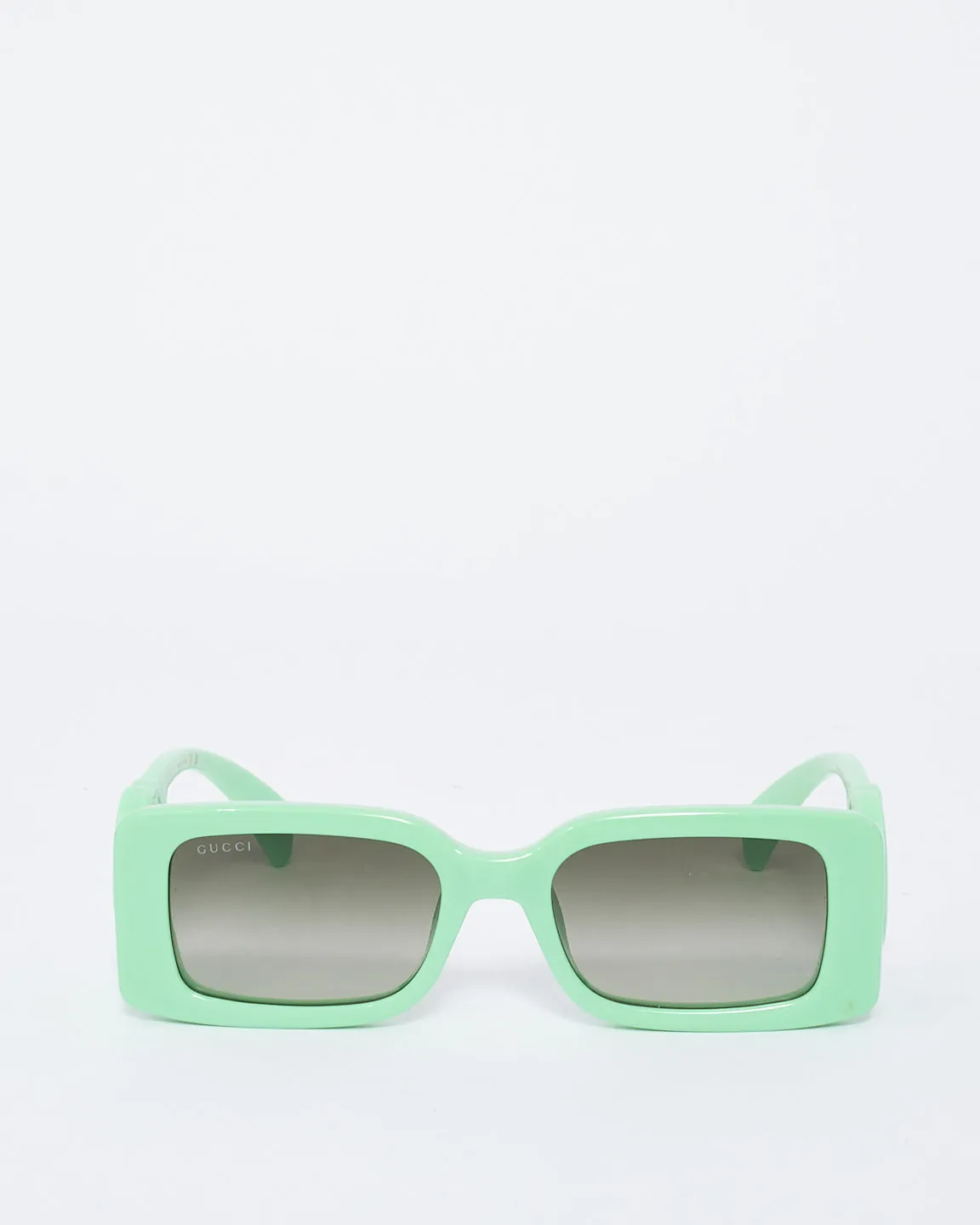Gucci Green Acetate Rectangular Frame Sunglasses GG13255
