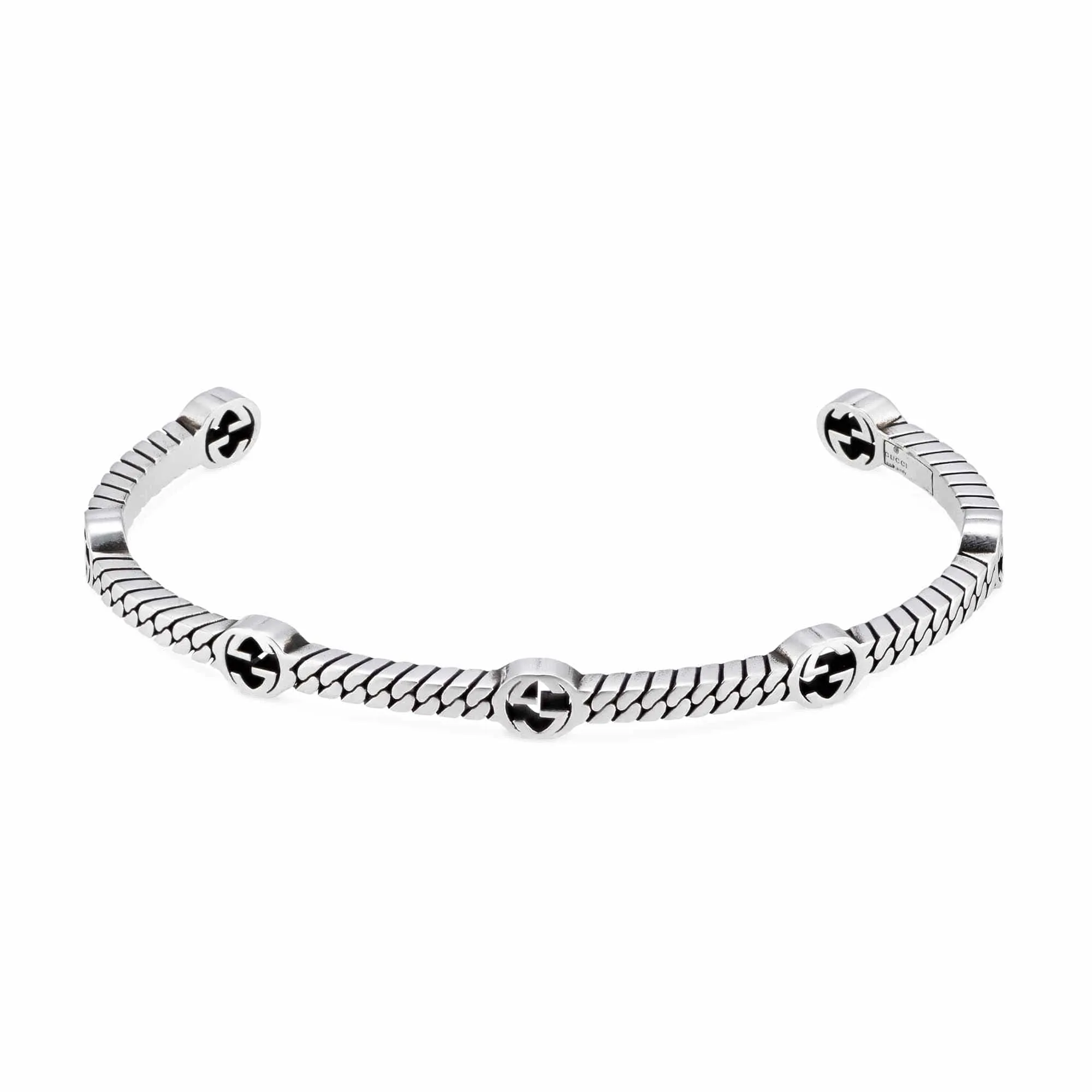 Gucci Silver Interlocking G Cuff Bracelet