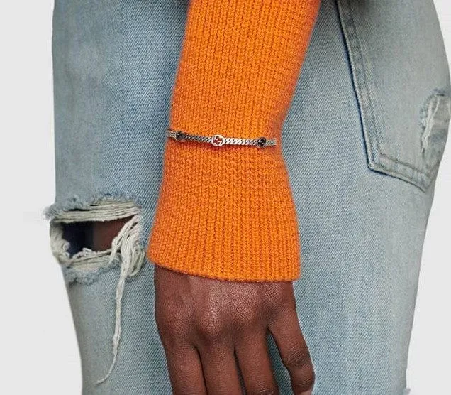 Gucci Silver Interlocking G Cuff Bracelet