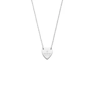 Gucci Silver Trademark Heart Necklace