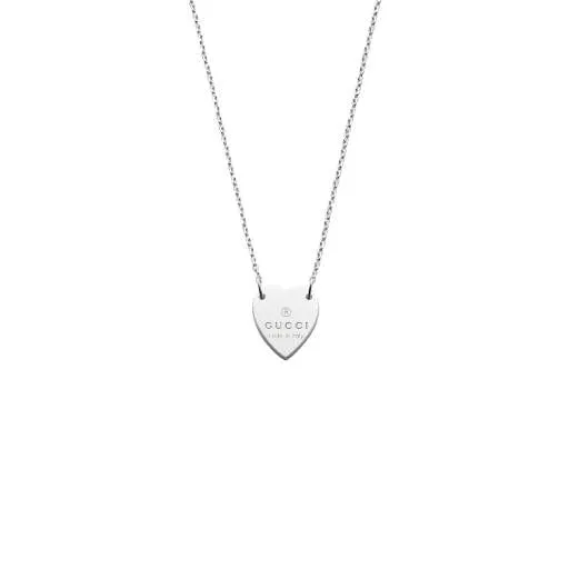 Gucci Silver Trademark Heart Necklace
