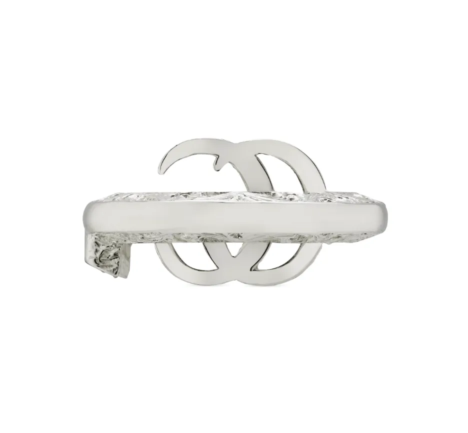 Gucci Sterling Silver GG Marmont Key Ring Size 6.5