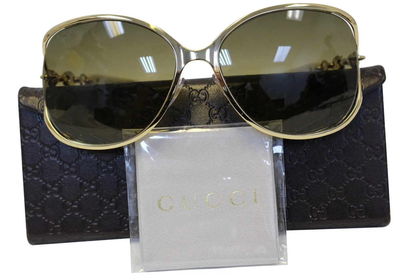 GUCCI Women's GG 4250/N/S Gold/Brown Sunglasses