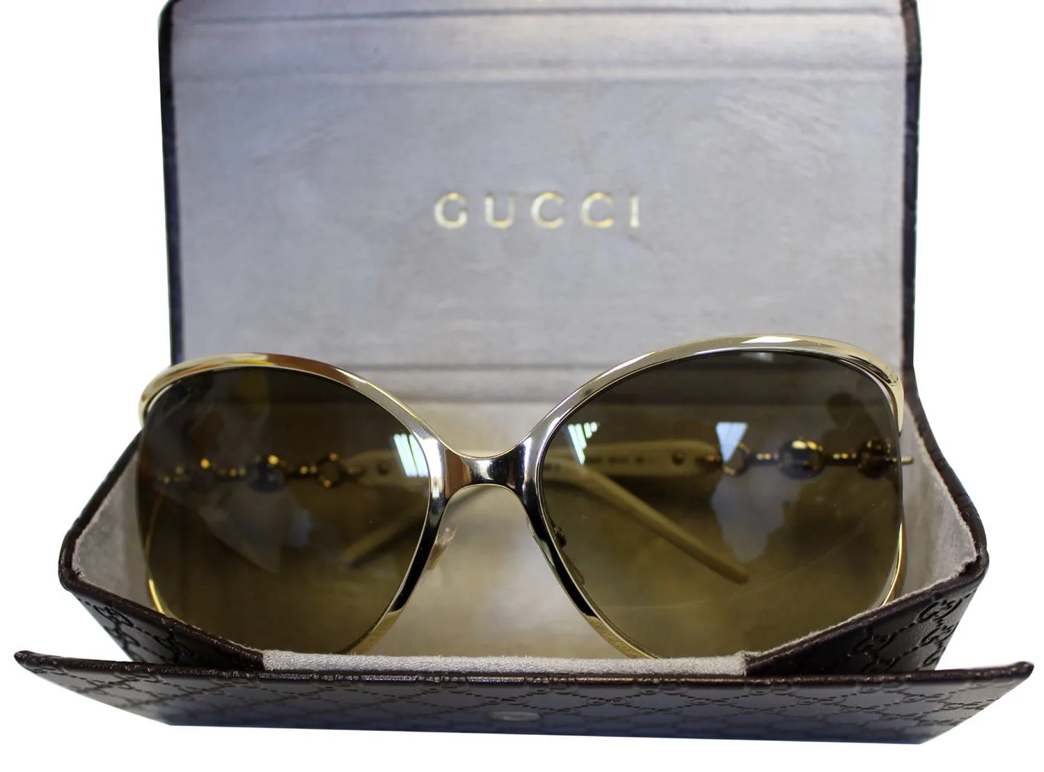 GUCCI Women's GG 4250/N/S Gold/Brown Sunglasses