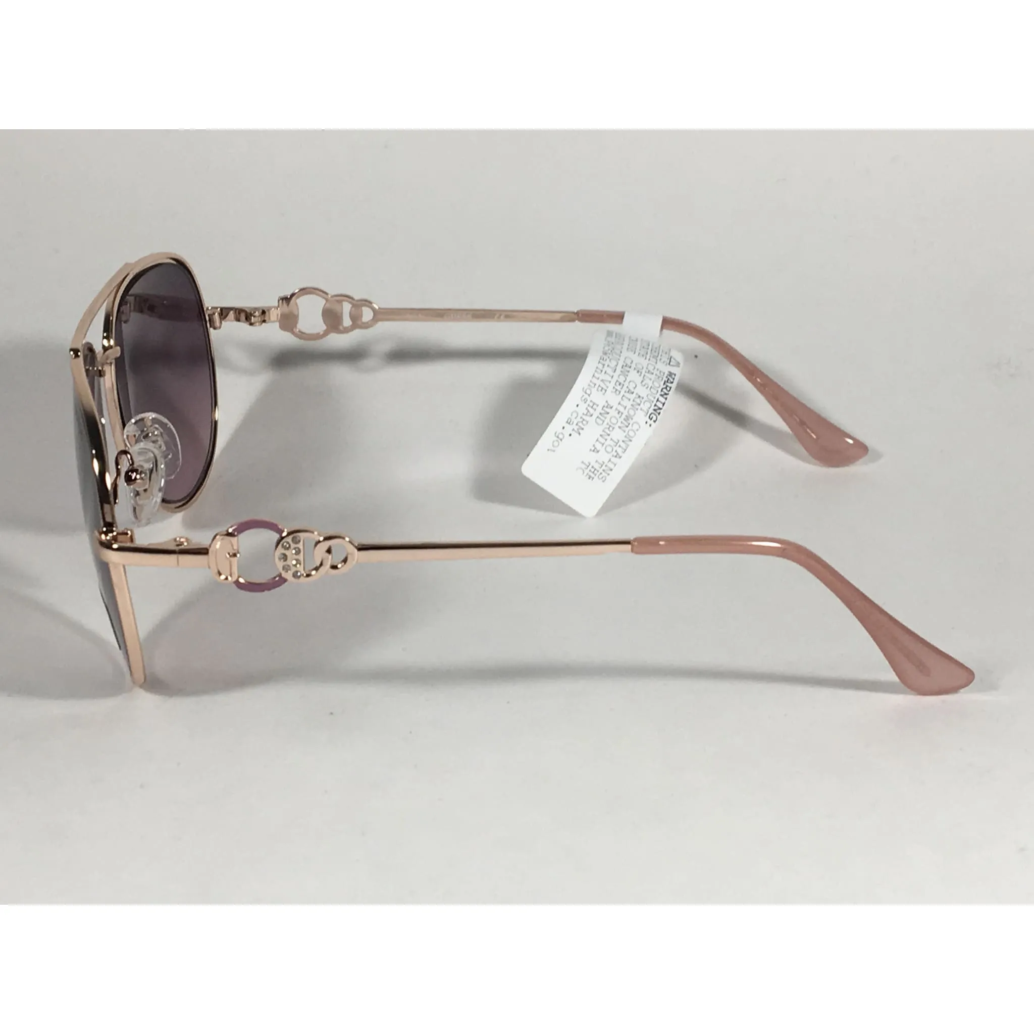 Guess Aviator Pilot Sunglasses Nude Peach Rose Gold Metal Semi Mirror Lens GF0344 28U